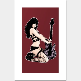 Guitar girl Posters and Art